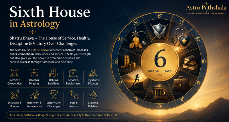 Sixth House in Astrology (Shatru Bhava) – Meaning, Effects, Career, Health & Remedies
