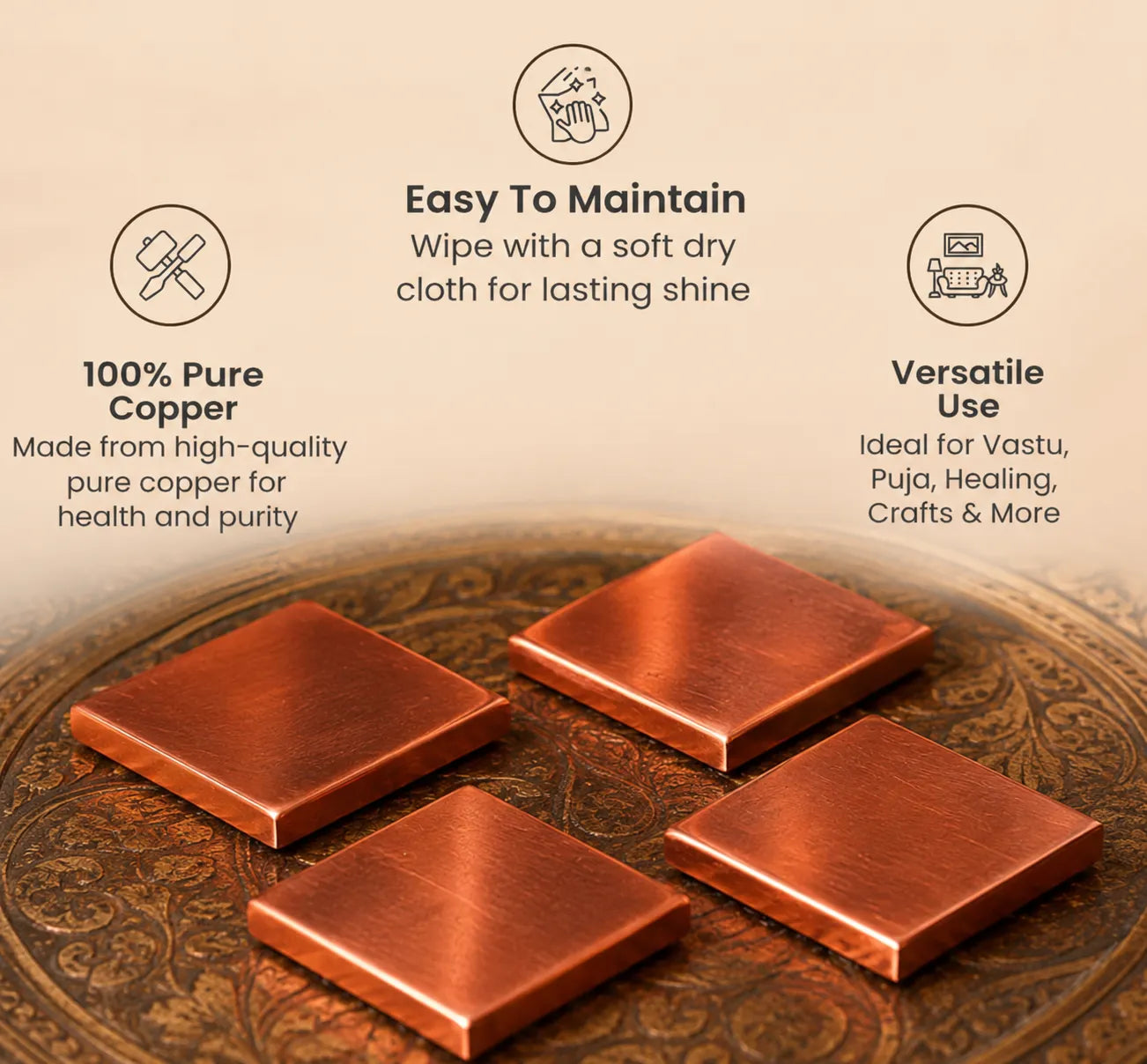 Copper Square Pieces | तांबे के चकोर टुकड़े