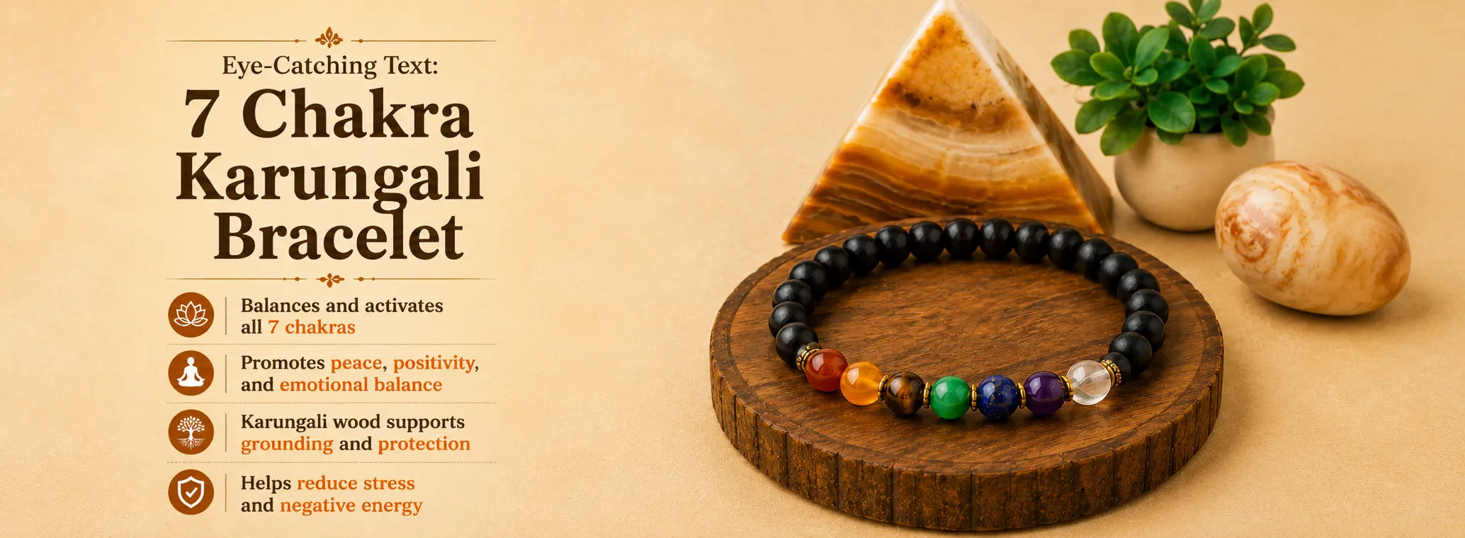 7 chakra karungali bracelet — detail banner 2