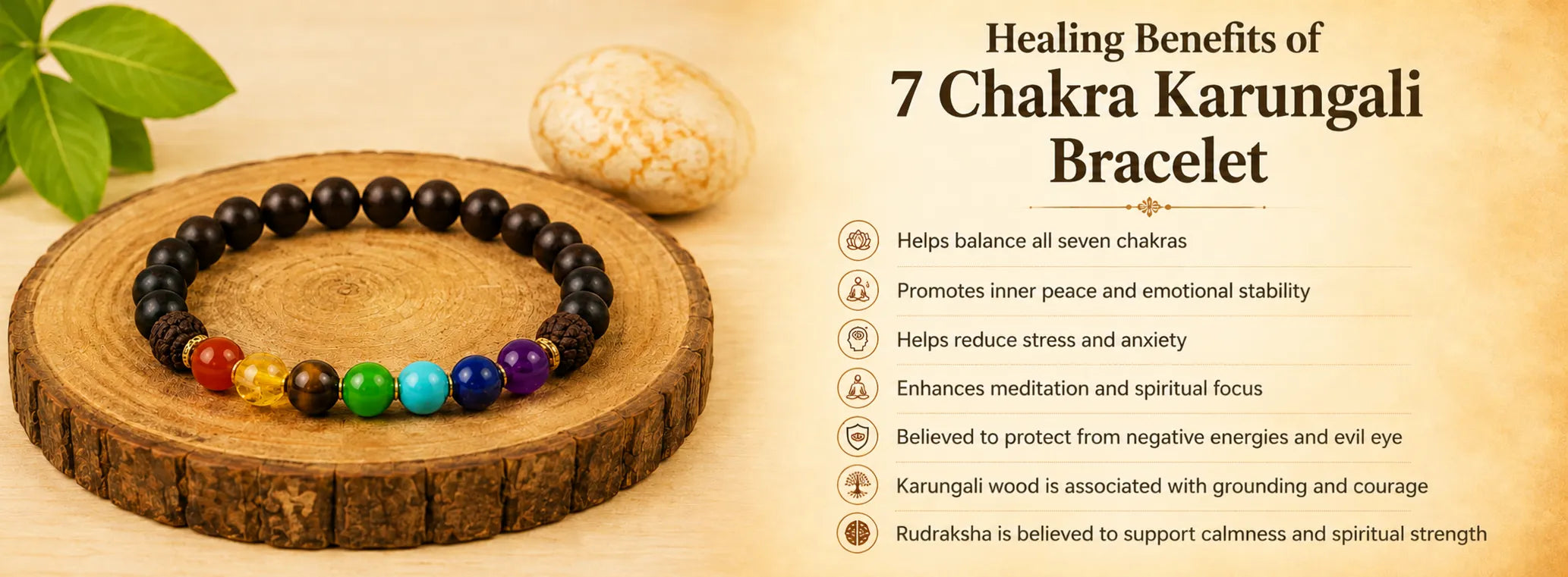 7 chakra karungali bracelet — detail banner 3