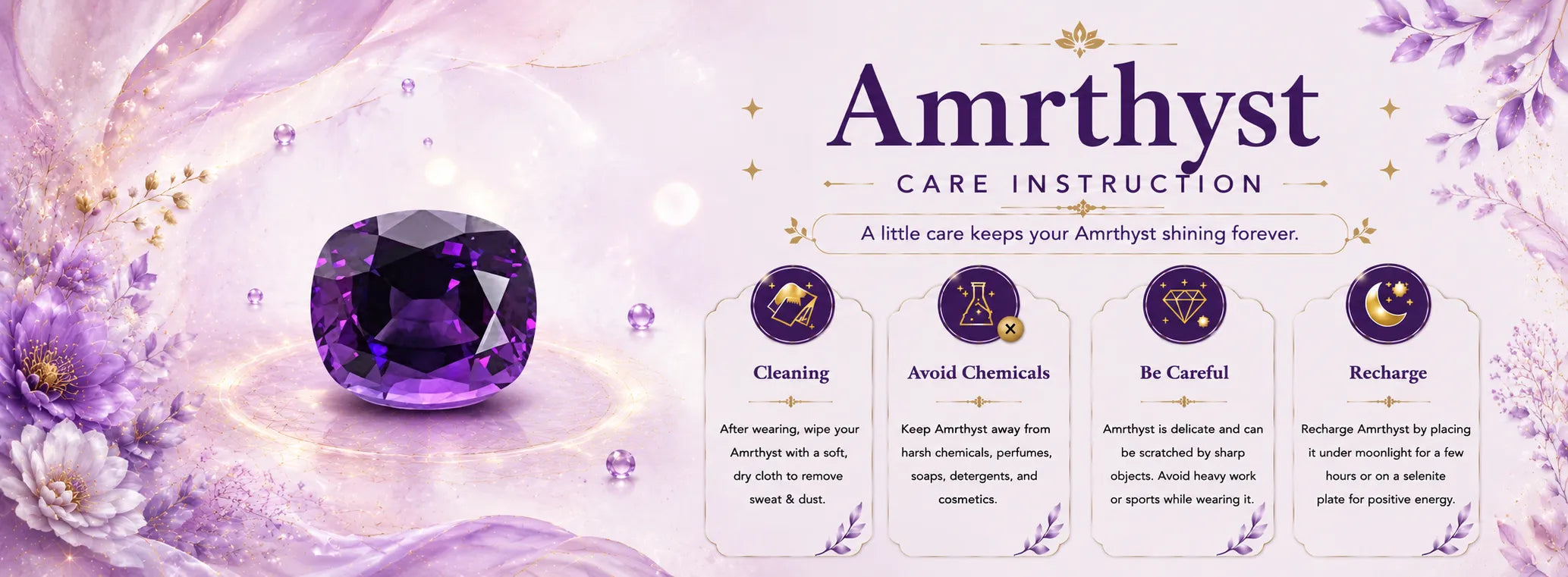 Amethyst Gemstone — detail banner 3