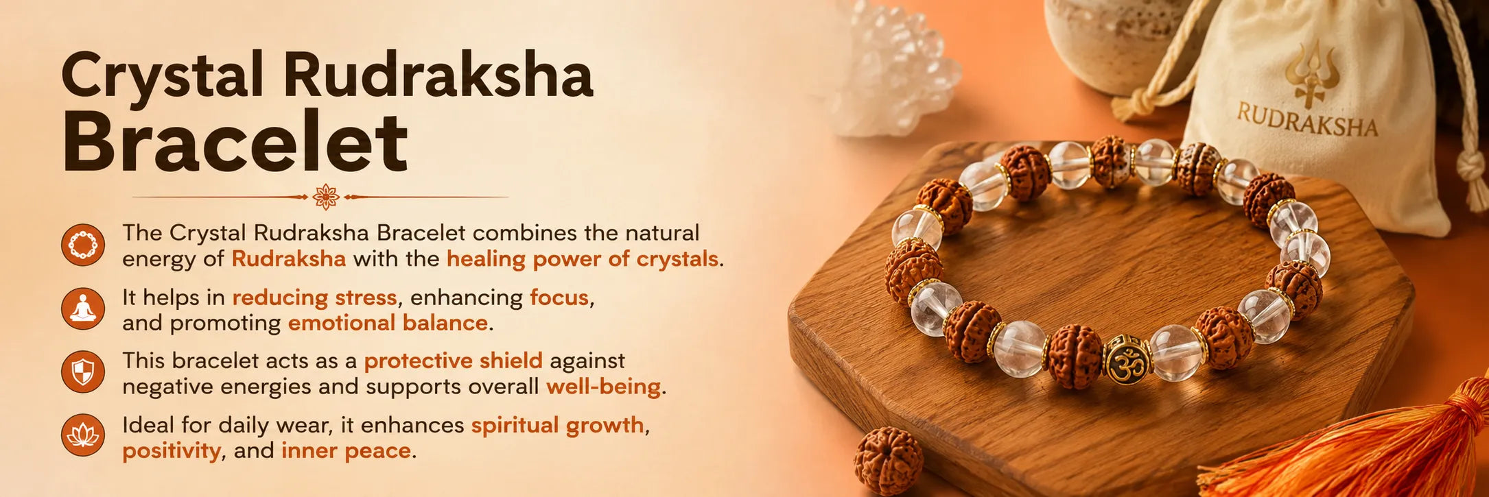 Crystal Rudraksha Bracelet — detail banner 2