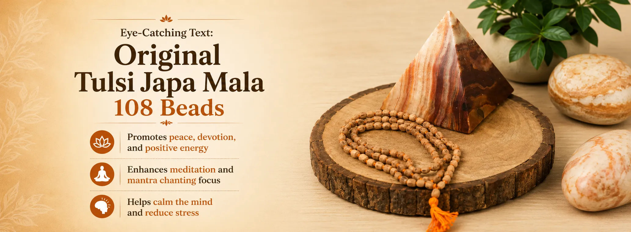 Original Tulsi Japa Mala 108 Beads — detail banner 1